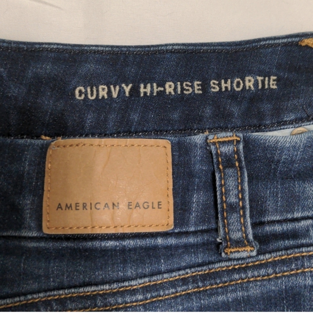 SOLD BUNDLE of 3 American Eagle Curvy Hi-Rise Shortie Shorts sz 14 - Picture 7 of 10